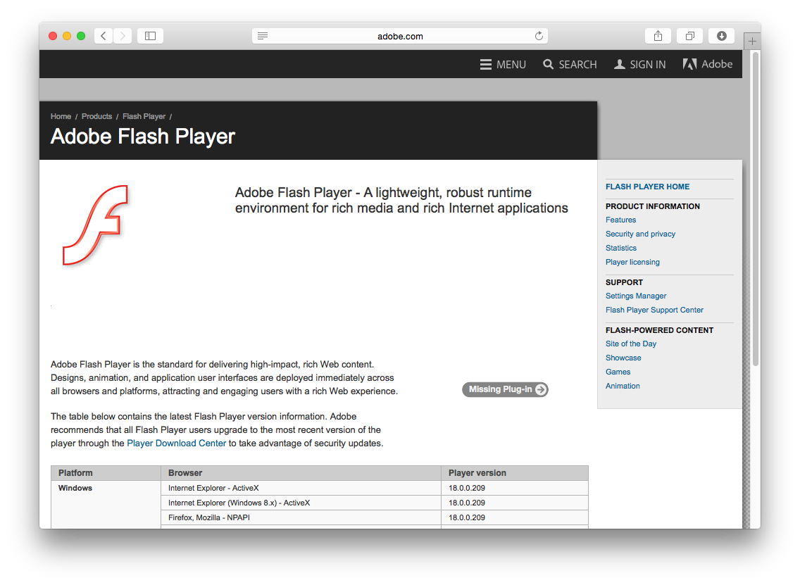 flash player for firefox mac